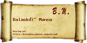 Balaskó Manna névjegykártya